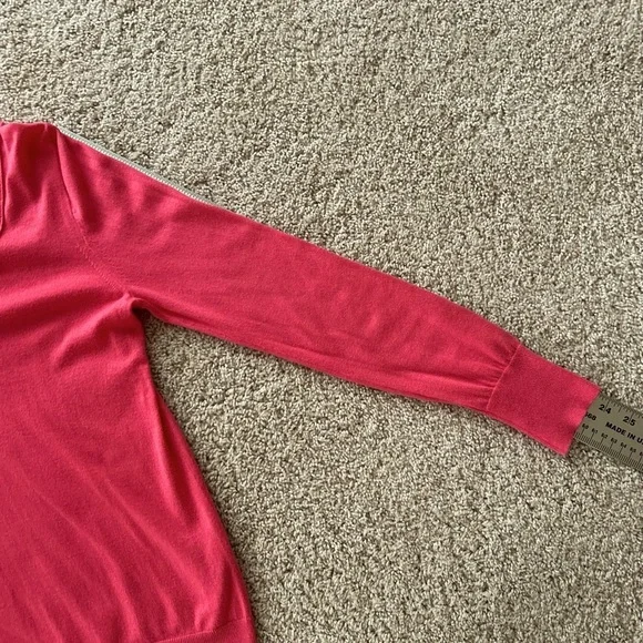 J Crew Womens Sweater Salmon Long Sleeve V Neck Cotton Summer Medium RN77388 - Picture 11 of 12